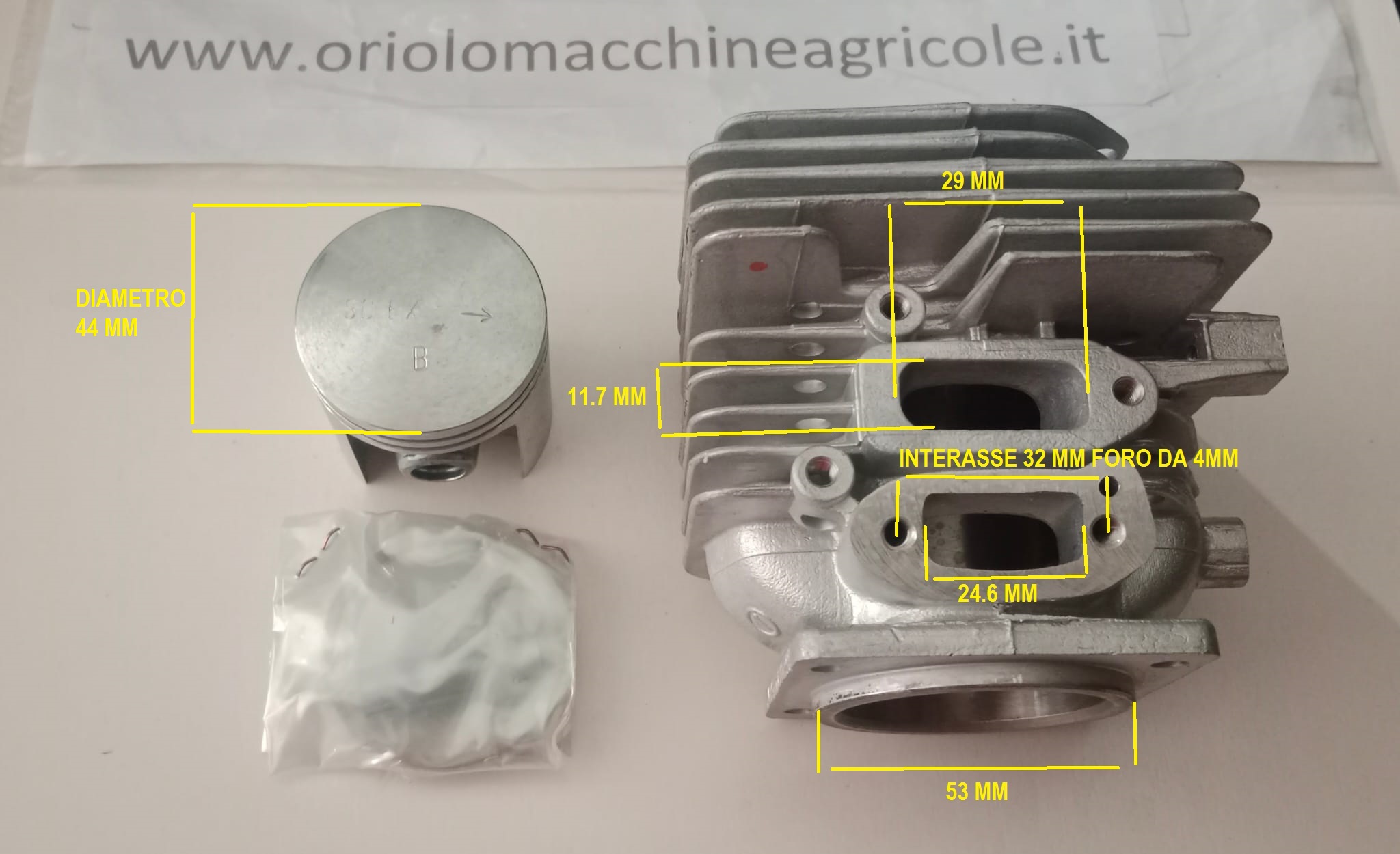 CILINDRO COMPLETO DI PISTONE FASCE E SPINOTTO